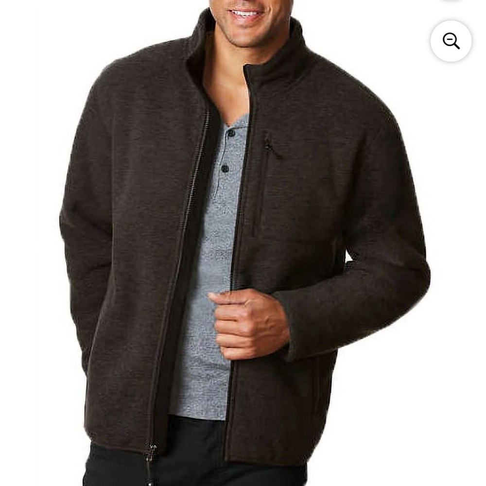 32‎ Degrees Sherpa Lined Fleece Full Zip Sweater Jacket in Gray Sz medium